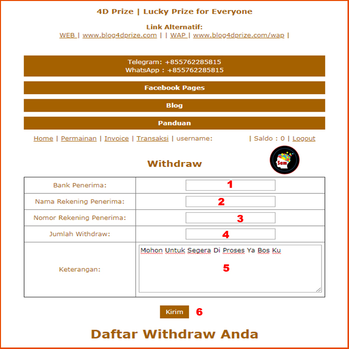 panduan withdraw